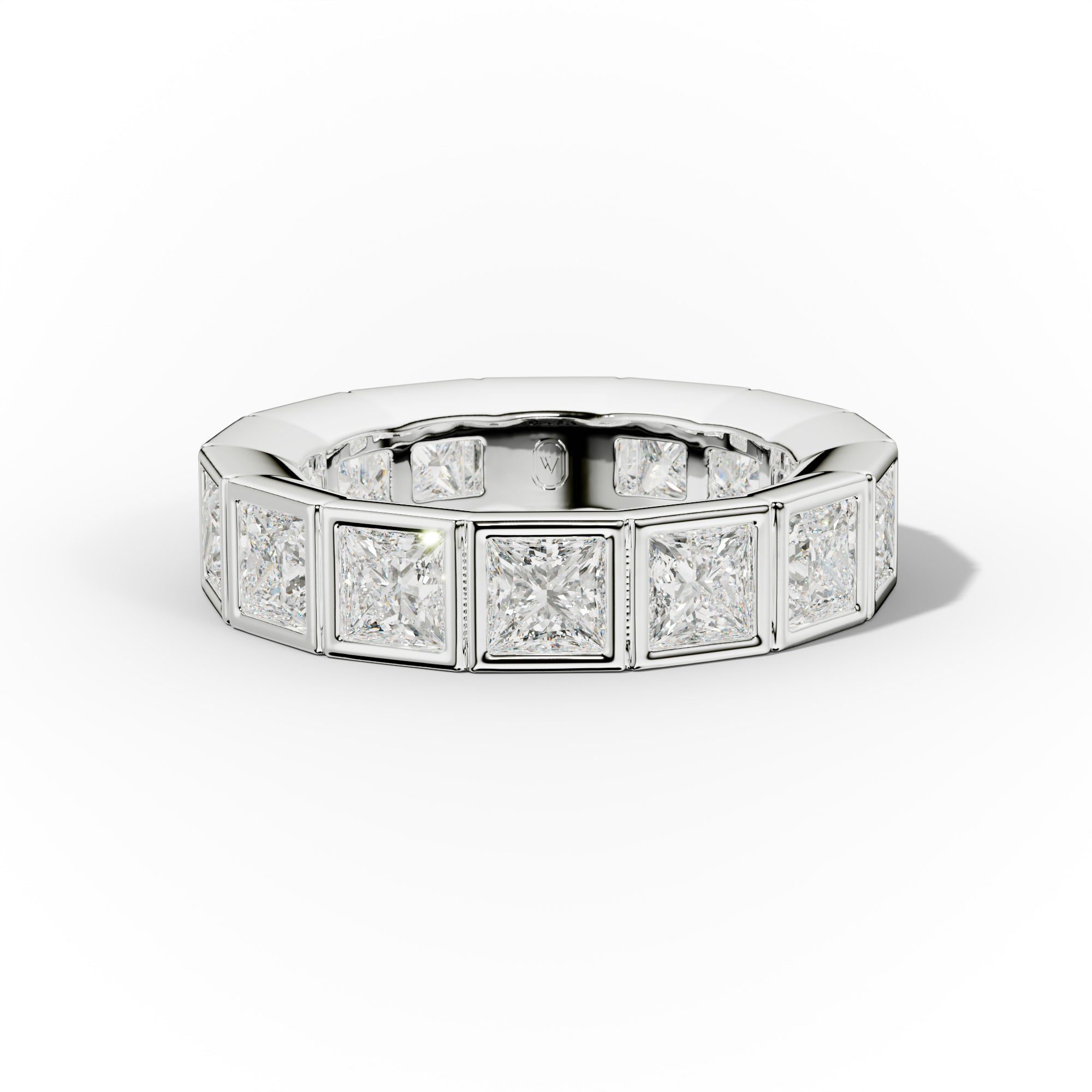 5.0 Carat Bezel Set Princess Cut Diamond Eternity Band